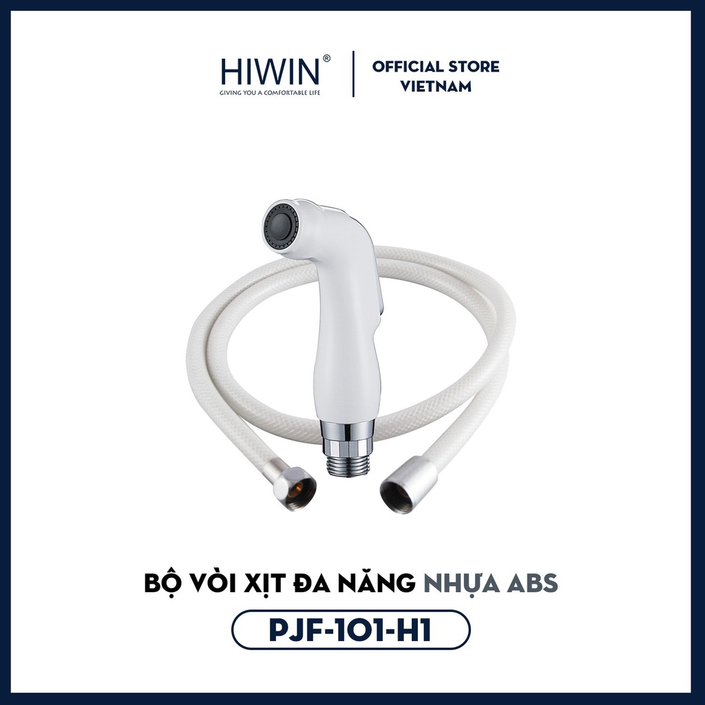 Vòi xịt vệ sinh đa năng nhựa ABS trắng sứ cao cấp Hiwin PJF-101W