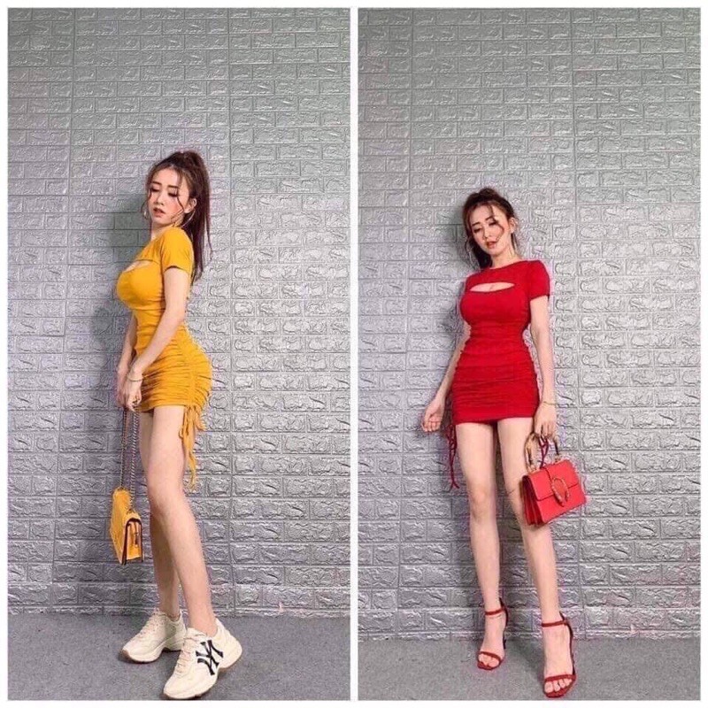 Đầm Body Khoét Ngực Rút Dây nhiều màu | BigBuy360 - bigbuy360.vn