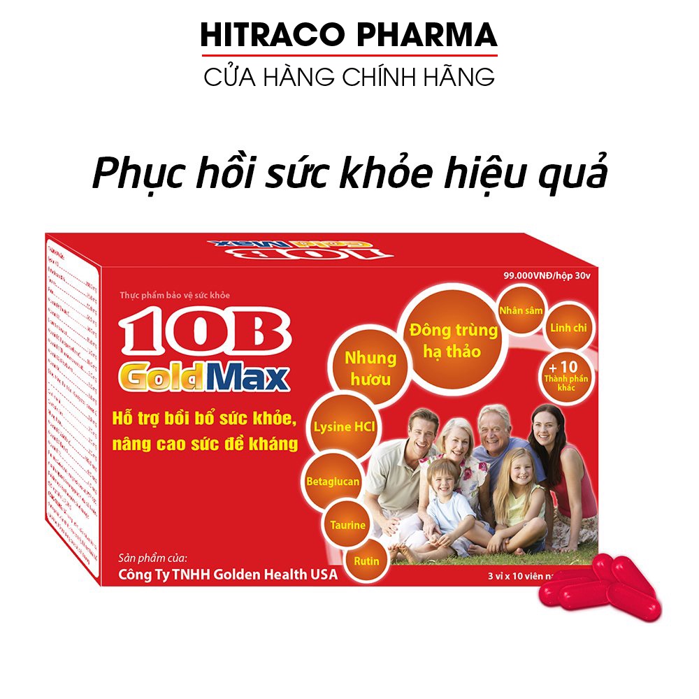 Vitamin tổng hợp và khoáng chất 10B GOLD MAX bồi bổ cơ thể, tăng sức đề kháng, phục hồi sức khỏe 30 viên