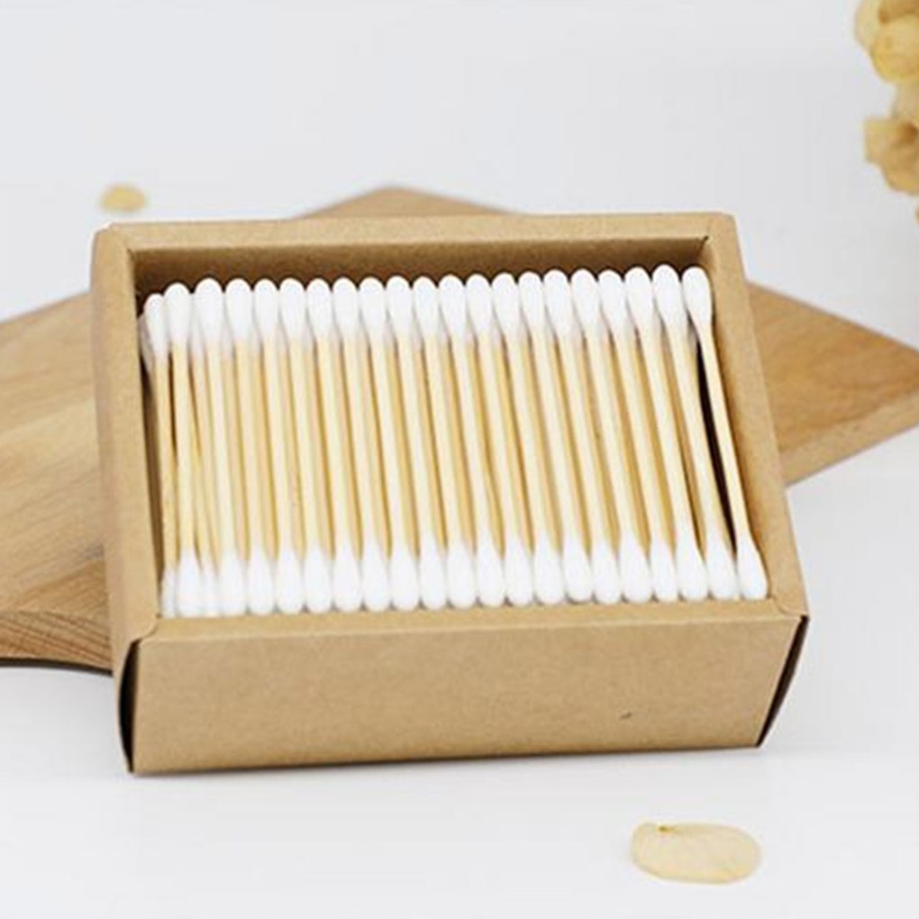 [Hàng mới về] Hộp 200 tăm bông trang điểm tiện lợi