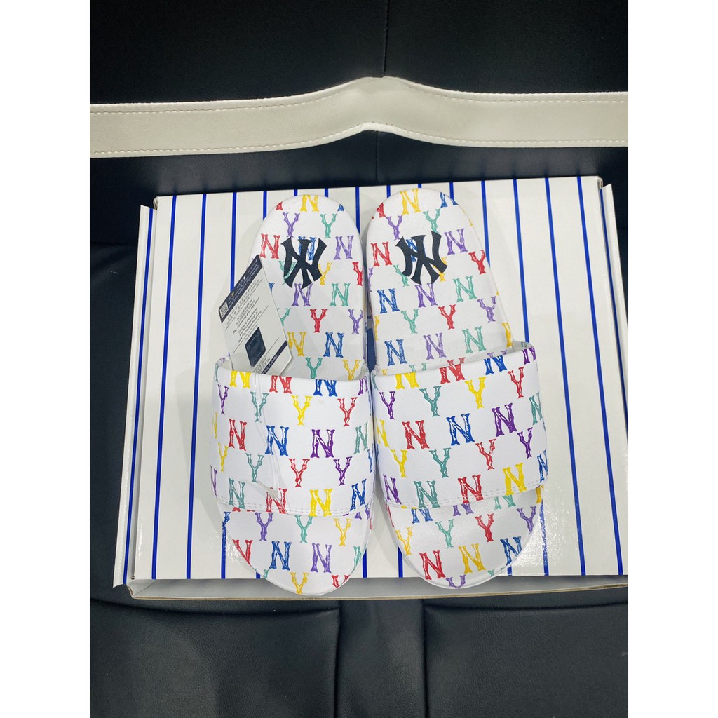 (HÀNG XUẤT XỊN) Dép M//L//B N//Y Monogram Rainbow White 2021 Size:36 37 38 39