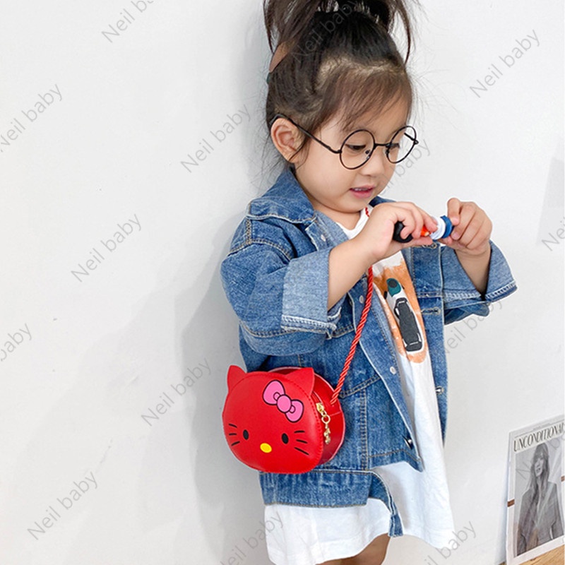 【Neil Baby】hàng Có Sẵn Túi Đeo Chéo Đựng Tiền Xu Hình Hello Kitty/Melody Dễ Thương Cho Bé