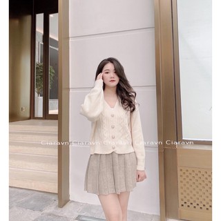 Áo len kem cúc ngọc, cv len