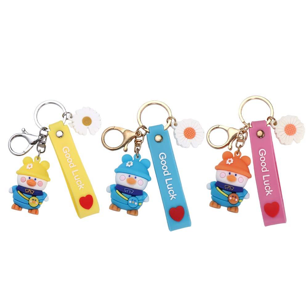 LANFY Móc Khóa Hình Vịt Con Dễ Thương Dành Cho Xe Hơi