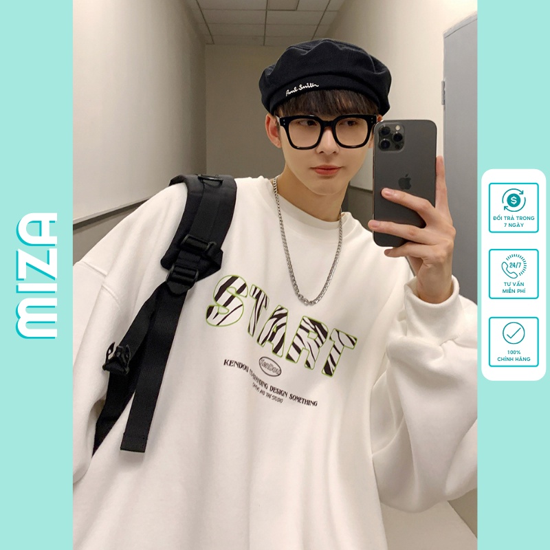 Áo sweater nữ nam unisex form rộng đôi len nỉ ngoại local brand đẹp cặp đôi ulzzang hàn quốc oversize dày mịn zip START