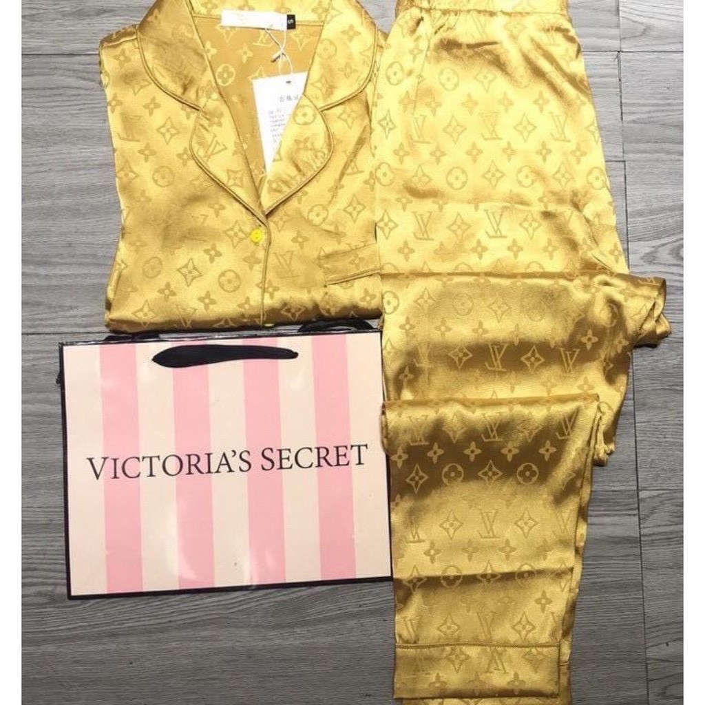 Bộ Pijama Lụa Gấm Cao Cấp Áo Tay Dài - Quần Dài | BigBuy360 - bigbuy360.vn