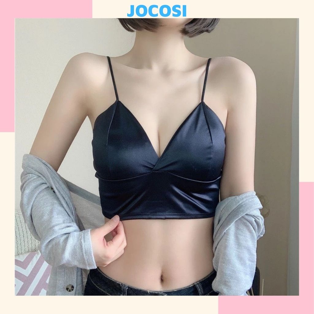 Áo bra nữ đẹp 2 dây satin phi bóng bảng to gợi cảm JOCOSI B264