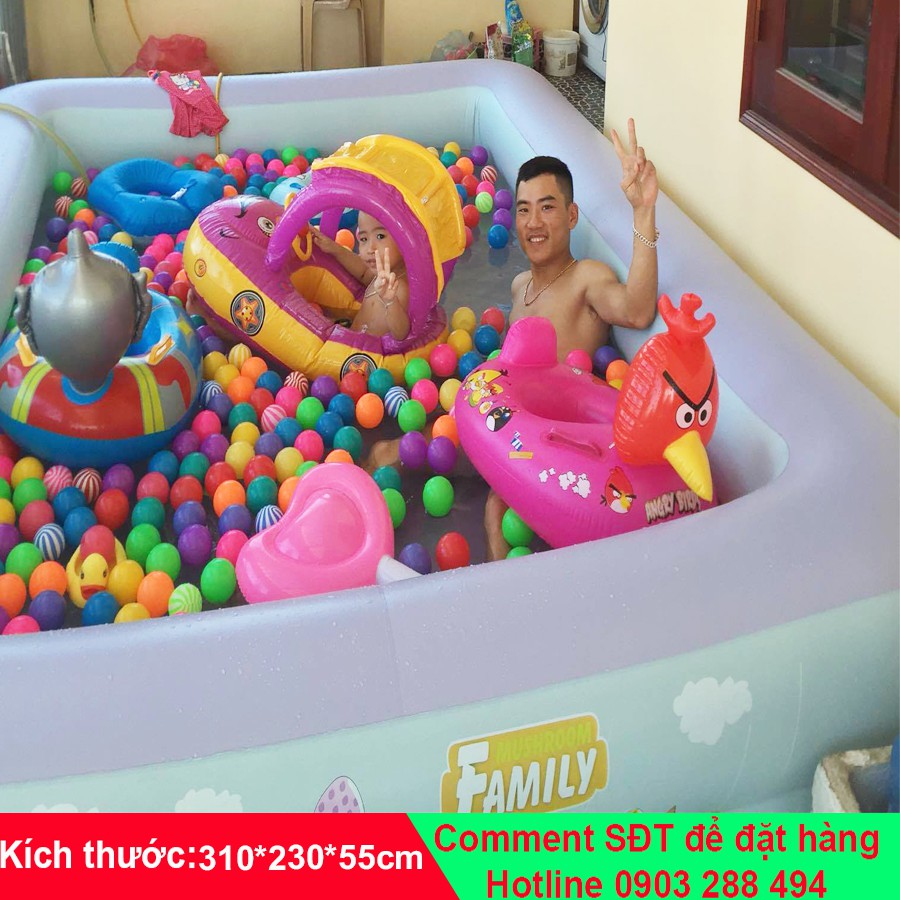 Bể bơi phao gia đình Summer Baby KT 315*230*55CM (tặng kèm bơm điện)