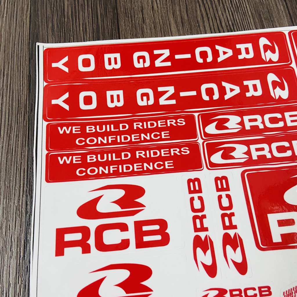 Bộ tem chủ dề RCB, RACING BOY dán trang trí xe máy, nón bảo hiểm, máy tính chất liệu PVC chống nước