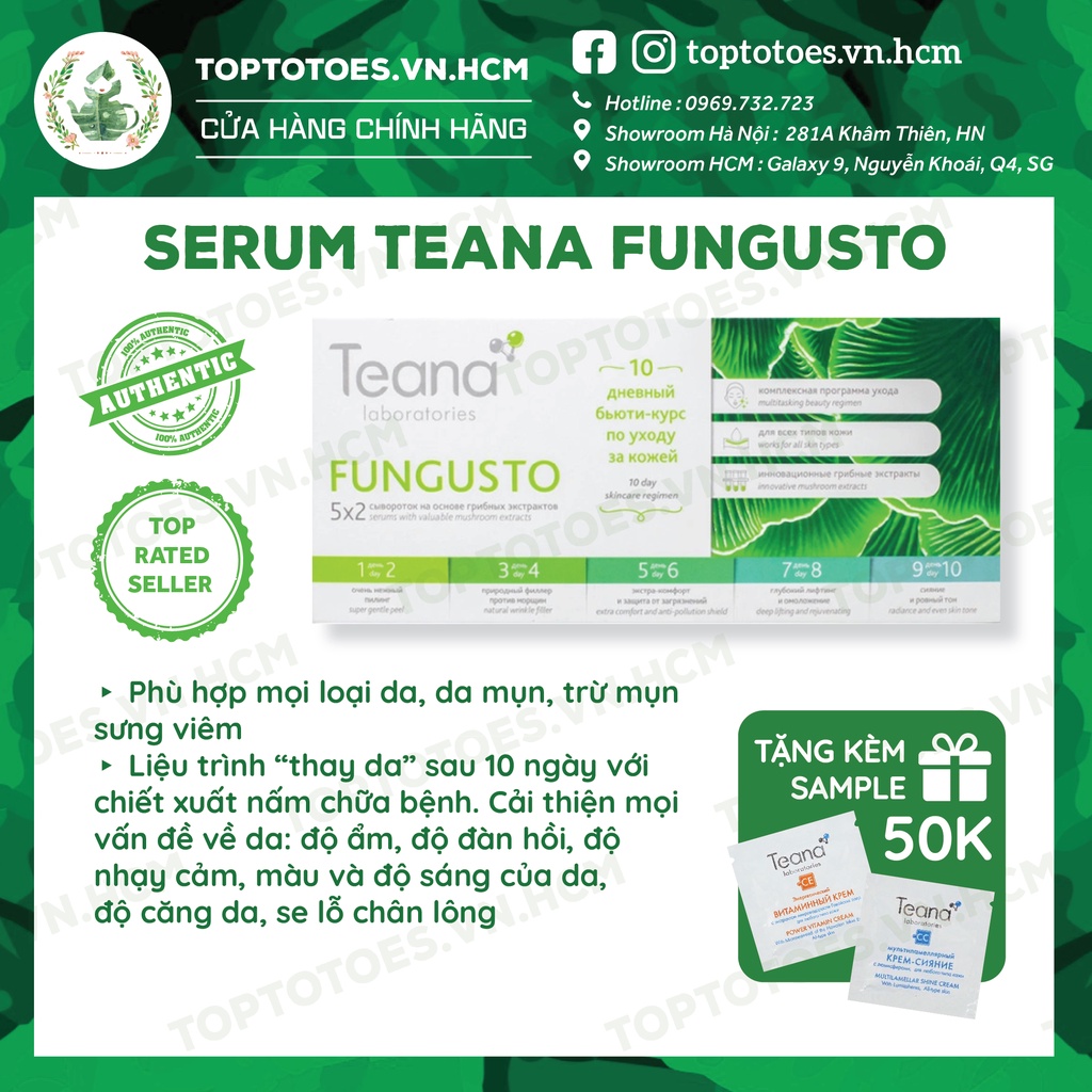 Serum Teana Fungusto chứa chiết xuất nấm men cải thiện da