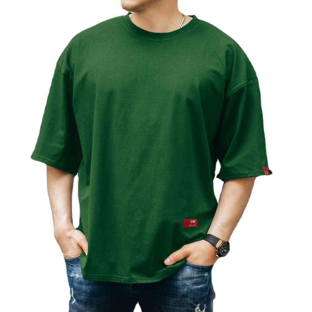 Áo thun unisex bigsize tay lỡ chất liệu cotton form trơn đen trắng nhiều màu dành cho nam nữ basic tee 5W - AT01 | BigBuy360 - bigbuy360.vn