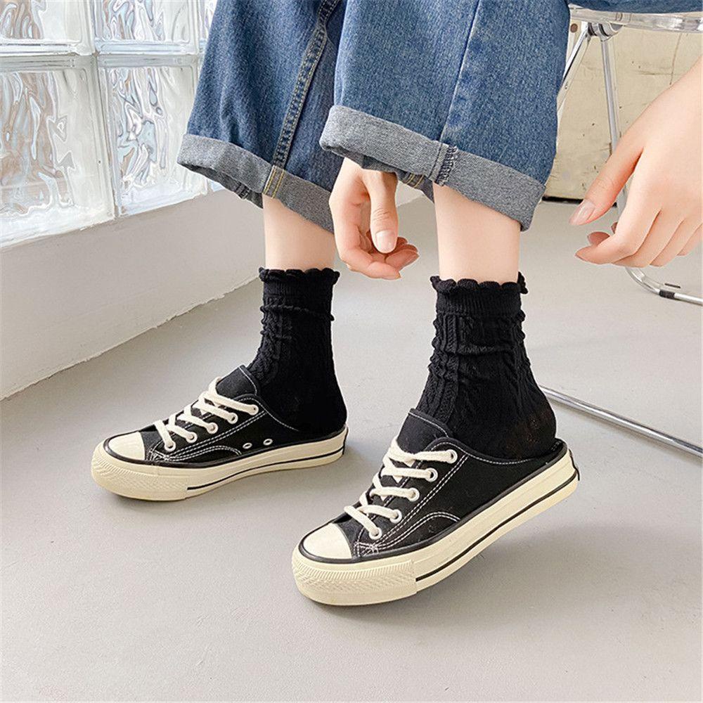 Vớ Dài Thoáng Khí Màu Trơn Phong Cách Lolita Cho Nữ