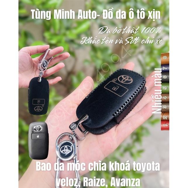 Bao da chìa khoá ô tô TOYOTA Raize 2021 2022,  Avanza 2022, Veloz cross  da thật cao cấp