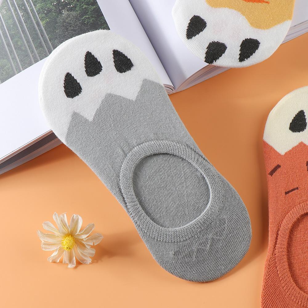 Tất Cổ Thấp Chống Trượt Họa Tiết Chân Mèo Đáng Yêu Thời Trang