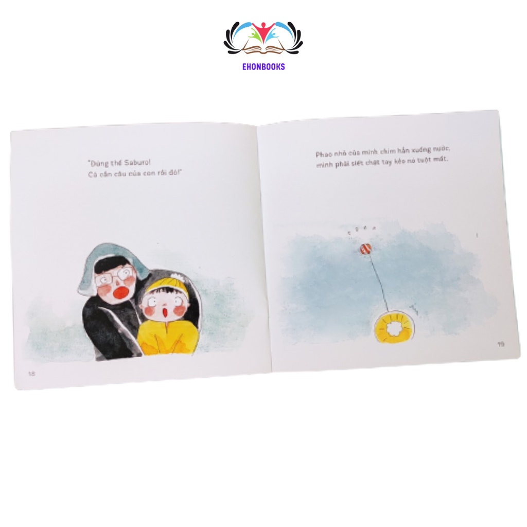 Sách Ehon cho bé 0 3 tuổi - Ehon Chúng Mình Lớn Rồi Đi Câu Cá Với Bố wabooks