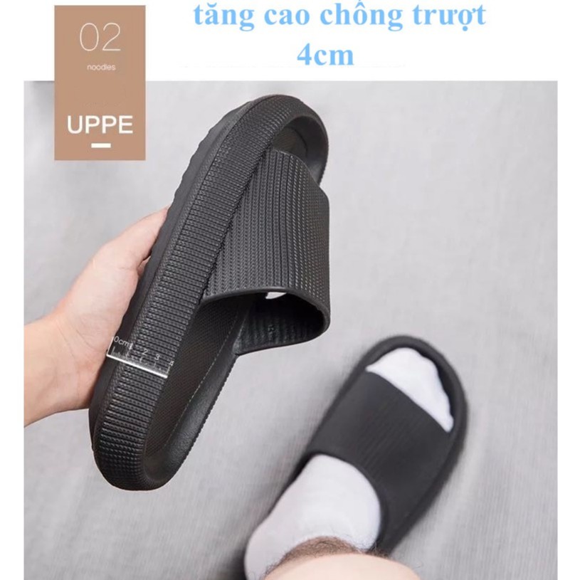 Dép Thông Hơi Bánh Mì Độn Đế 4cm Siêu Nhẹ Chống Trượt Kiểu Nhật Chất Lượng Tốt