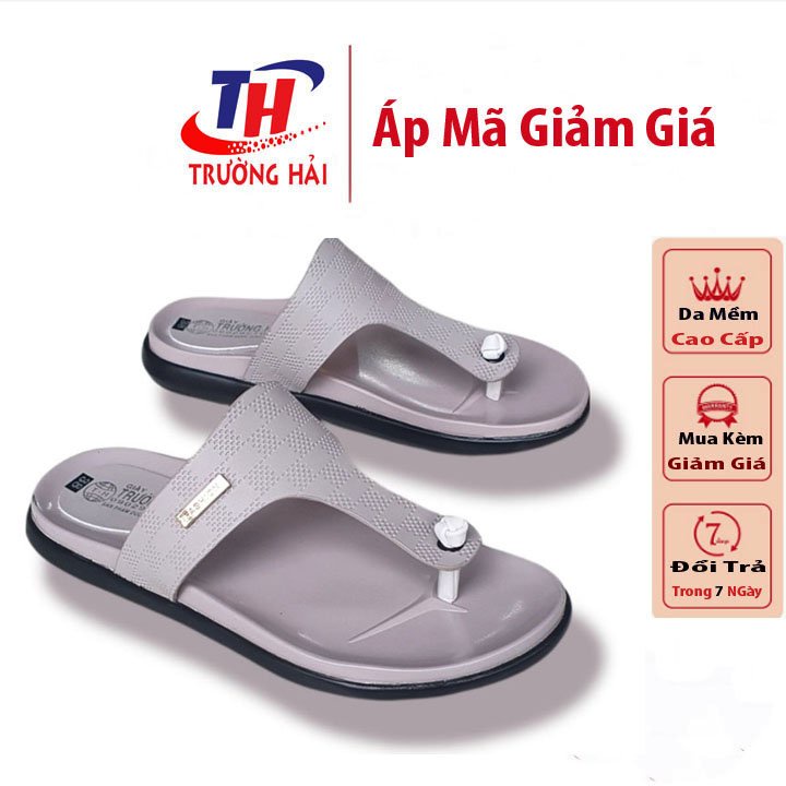 Dép xỏ ngón nữ thời trang Trường Hải màu đen đế siêu nhẹ cao 2,5cm N145
