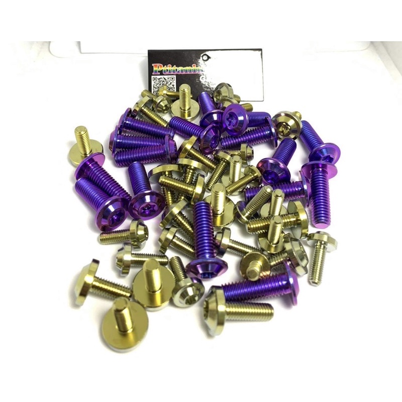 Combo full ốc áo đĩa titan gr5 cho xe honda yamaha suzuki winner x sonic satria exciter 150 155 ( titanium bolt for body