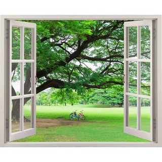 Tranh dán tường cửa sổ 3D VTC cảnh đẹp thiên nhiên VT0159 kim sa