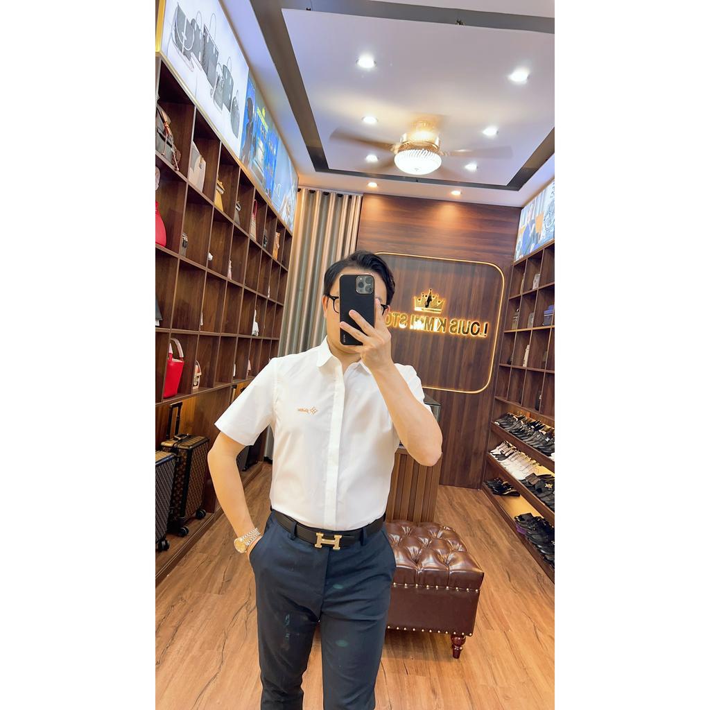 Áo Sơ Mi nam hàng hiệu L.V chất liệu cotton co giãn thoáng mát  -  SM05