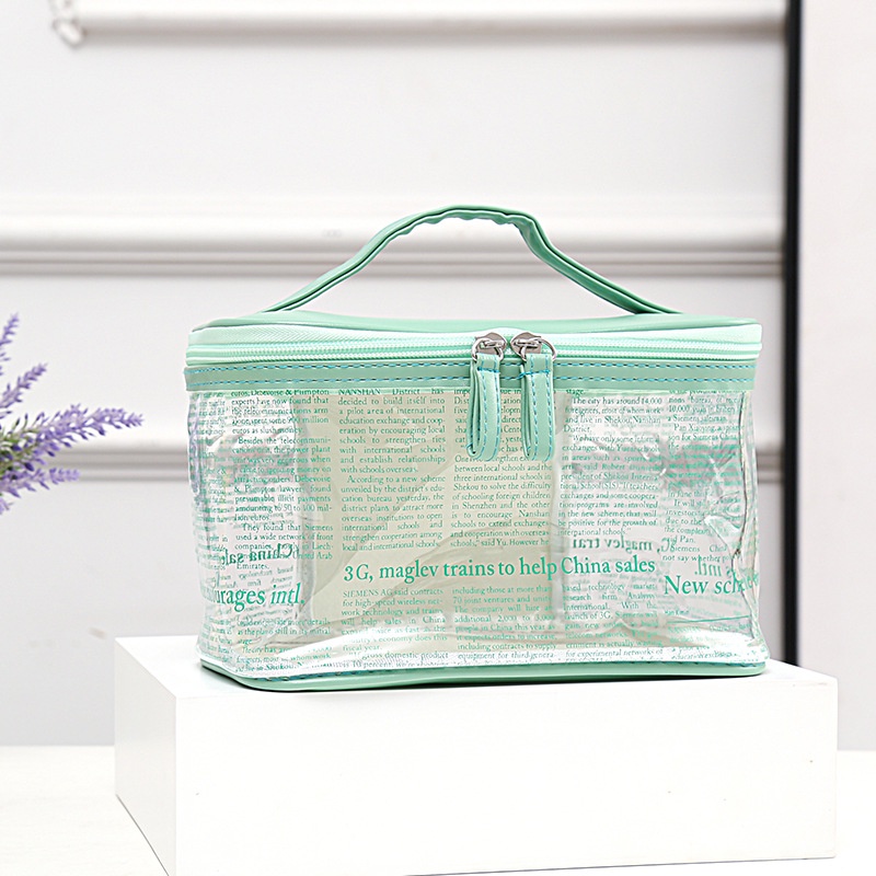 Túi Đựng Mỹ Phẩm Bằng pvc Trong Suốt Màu Trơn Phong Cách Hàn Quốc