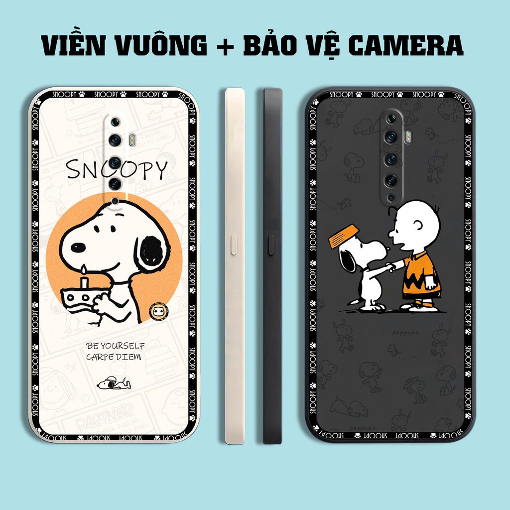 Ốp lưng Oppo Reno 2 / 2F / 2Z in hình chú chó dễ thương cạnh viền vuông có bảo vệ camera