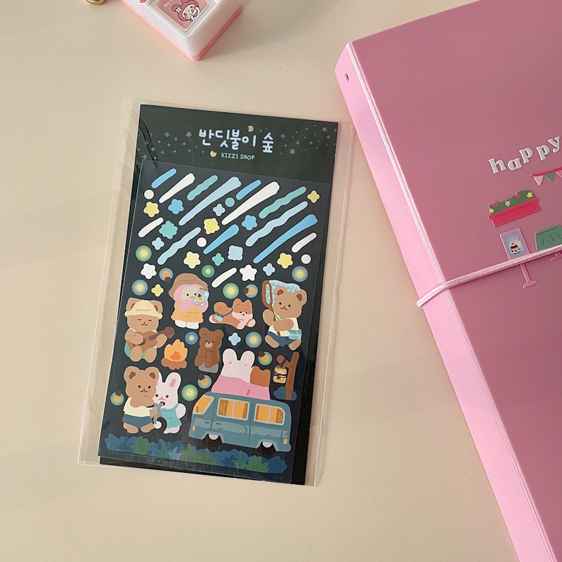 Sticker dán họa tiết quán cà phê đáng yêu DIY