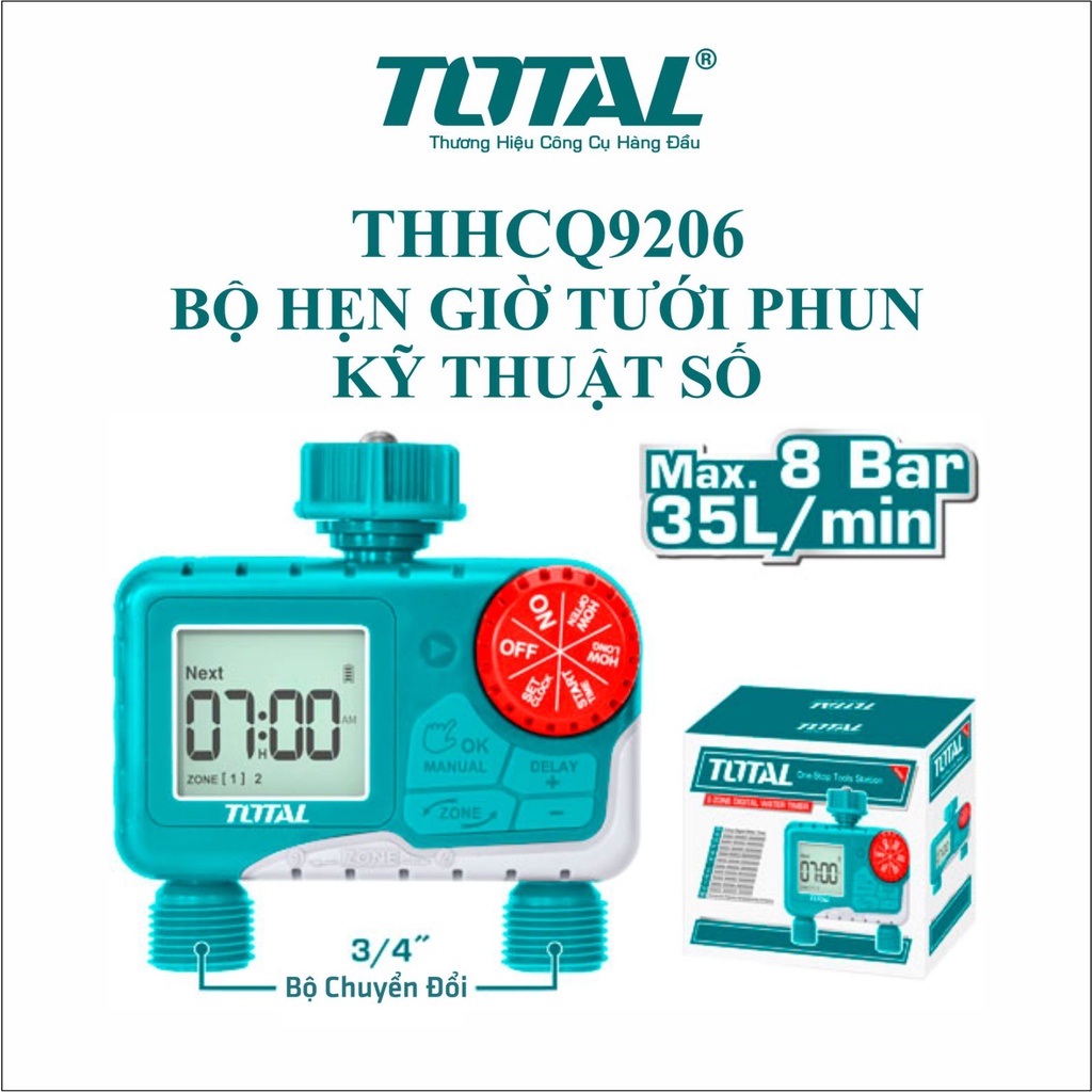 Bộ hẹn giờ tưới phun kỹ thuật số Total THHCQ9206