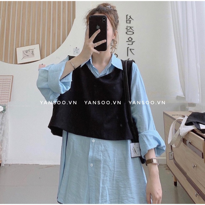 Áo somi nữ from rộng mic áo croptop ghile , sét đồ nữ đẹp Quảng Châu YANSOO