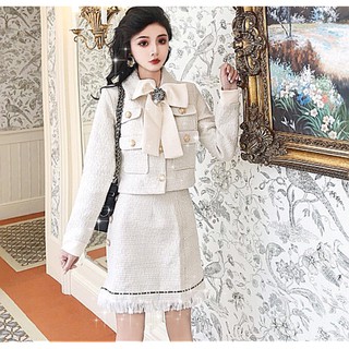 0ORDER♥️Set Áo+Váy Dạ Tweed(ảnh thật)Size S->XL
