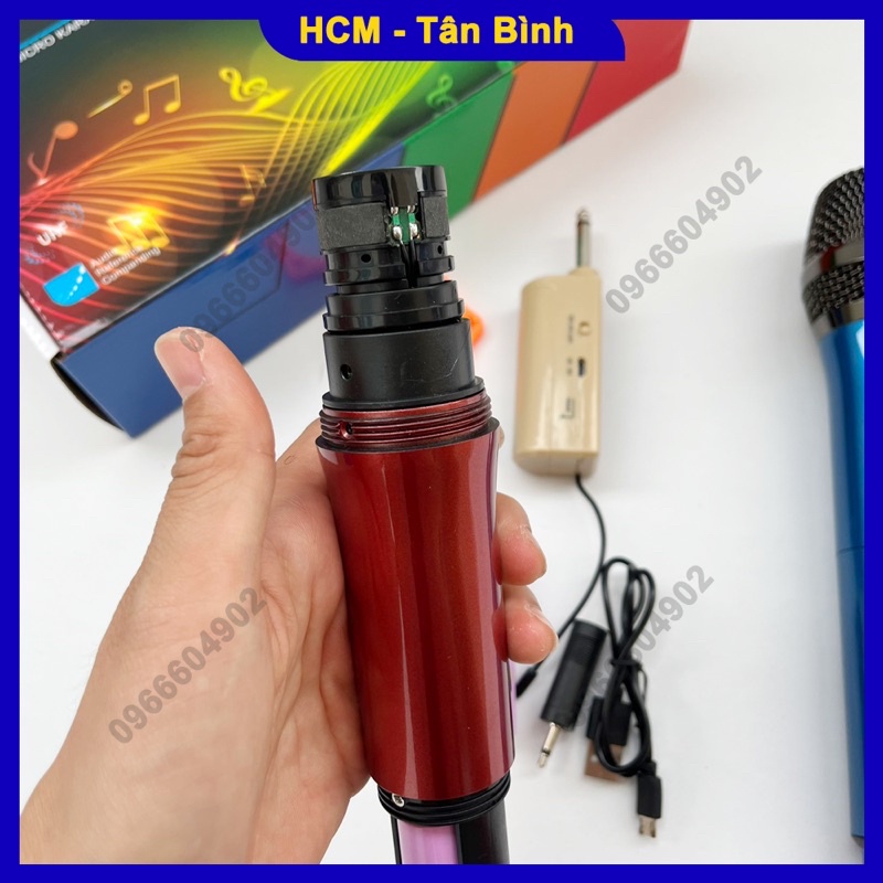 Bộ mic không dây đa năng pin sạc W108 dành cho loa kéo âm ly