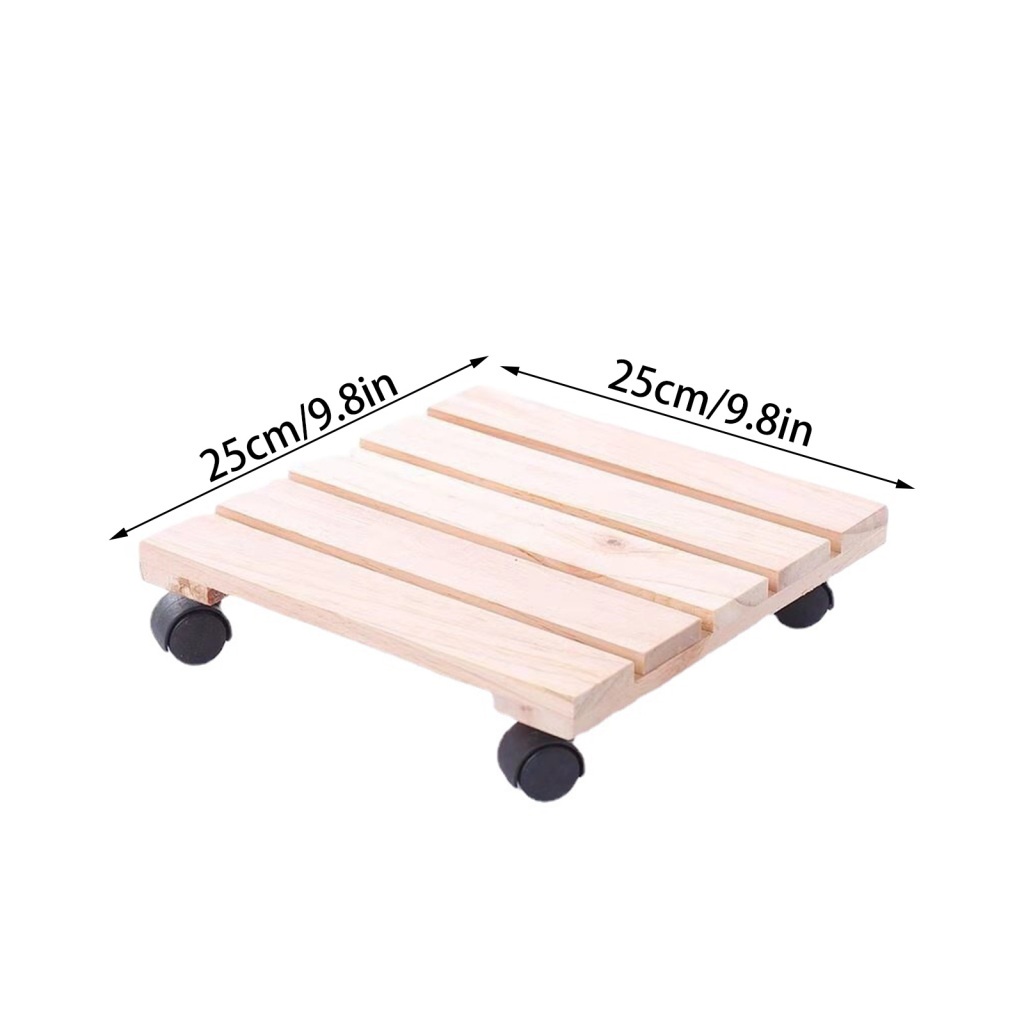 Giá Đỡ Chậu Hoa Dạng Lăn Bằng Gỗ 25cm / 30cm Tiện Dụng Cho Sân Vườn