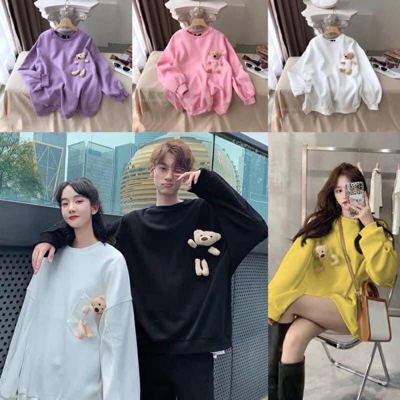 Áo nỉ trơn kèm gấu nhiều màu sắc | BigBuy360 - bigbuy360.vn