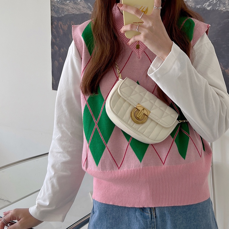 Túi Xách Đeo Vai Kiểu Vuông Nhỏ Dây Đeo Chuỗi Hạt Mẫu Mới Thời Trang Mùa Xuân Dành Cho Nữ 2022