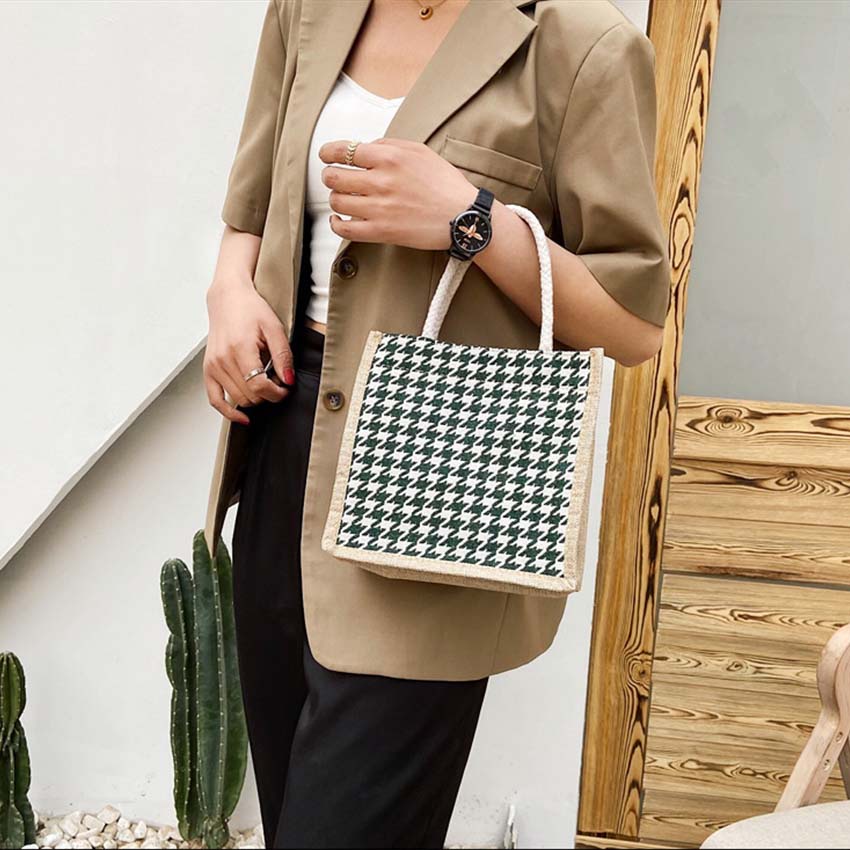Túi cói mini dễ thương T1026 có dây kéo tiện dụng, túi xách nữ dệt mẫu đẹp thời trang - NASI Store