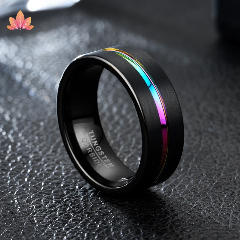 Nhẫn Thép Titan Không Gỉ Bản Rộng 8mm JP5 Thời Trang Cho Nam