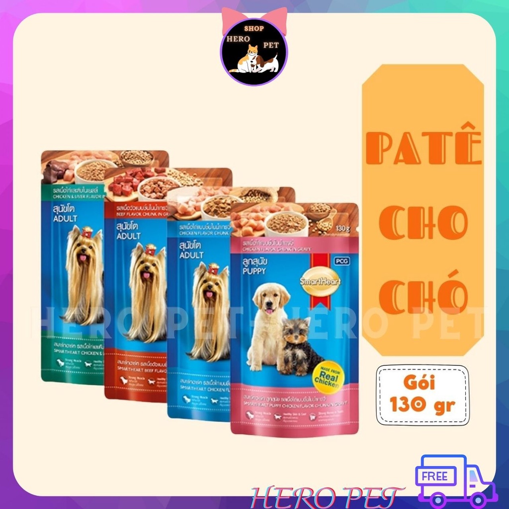 Pate Cho Chó Pate Smartheart Gói 130G Đủ Vị - Heropet