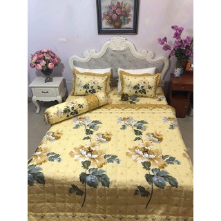 SET GA PHỦ TRẦN BÔNG 2018 POLY COTTON Cúc vàng