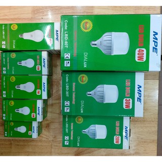 Bóng đèn LED Bulb MPE - Ánh sáng trắng/vàng - 3w, 5w, 7w, 9w, 12w, 15w, 20w, 30w, 40w cao cấp MPE ( tiêu chuẩn châu âu)