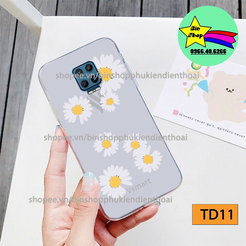 Ốp lưng Vsamrt Joy 4 / Live 4 / Star 4 / Star 5 / Aris / Aris Pro in hình cúc họa mi tách nền chất liệu silicon mềm dẻo
