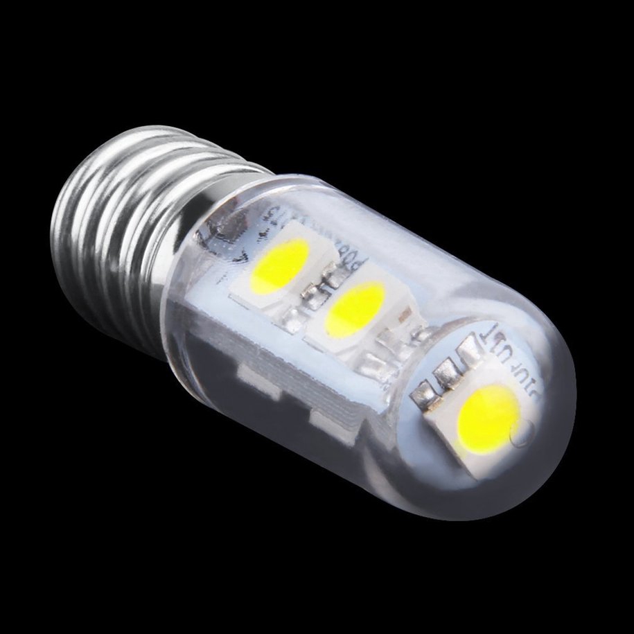 Đèn LED 7 bóng gắn tủ lạnh màu trắng ấm AC 220V E14 1W 5050 SMD