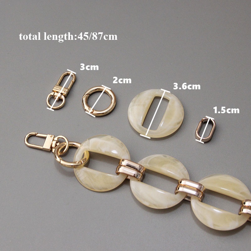 Dây đeo túi xách bằng nhựa acrylic màu sắc cổ điển có thể tháo rời