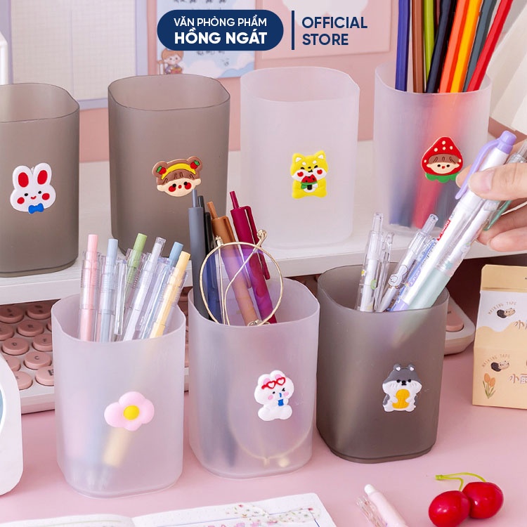 Ống đựng bút hình cốc, hộp đựng bút để bàn cute đa năng giá rẻ đồ dùng học tập dễ thương văn phòng phẩm OB06