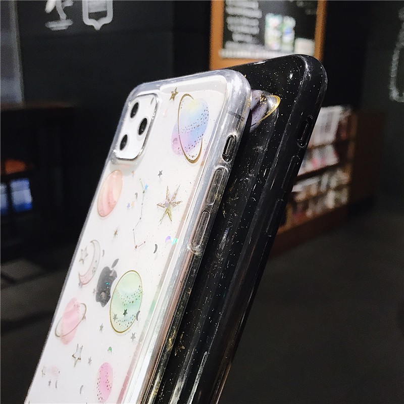 Ốp Điện Thoại Trong Suốt Họa Tiết Trăng Sao Hành Tinh Cho iPhone 11 Pro Max X Xs Xr 12 Mini 6 6s 7 8 Plus