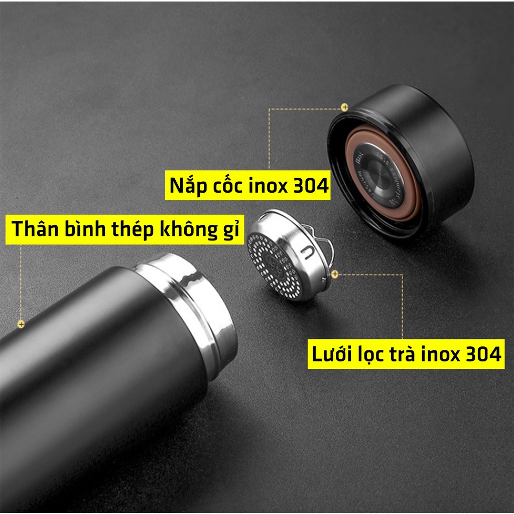 Bình Giữ Nhiệt Cảm Ứng 500ml Thông Minh, Inox 304 An Toàn Khắc LOGO Hãng Xe