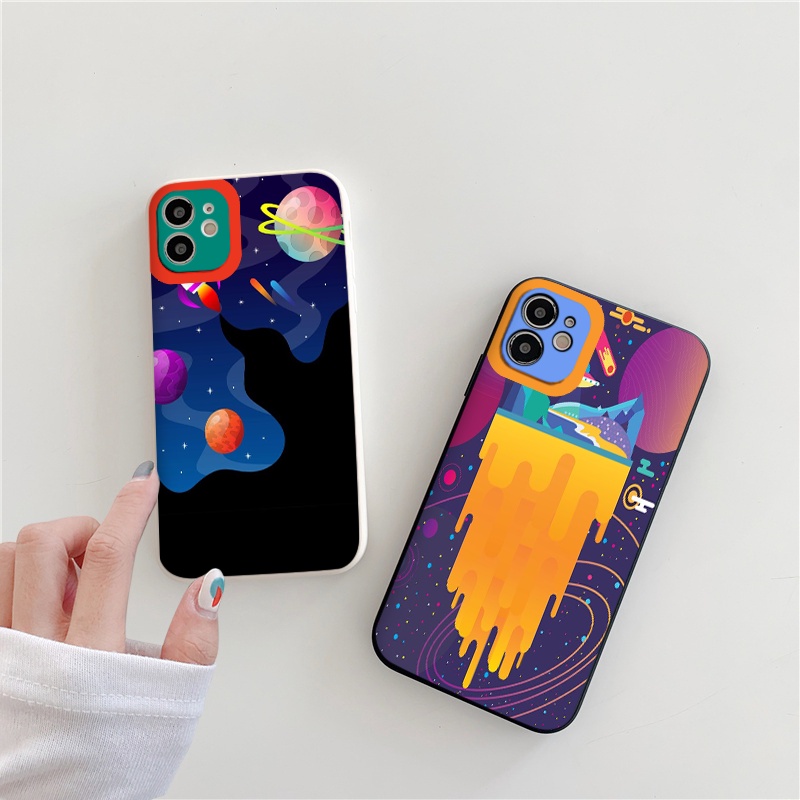 Ốp lưng iphone 13 pro max Không Gian màu sắc ốp bảo vệ camera vuông cạnh đủ mã 6 đến 11 12 13 promax tr232