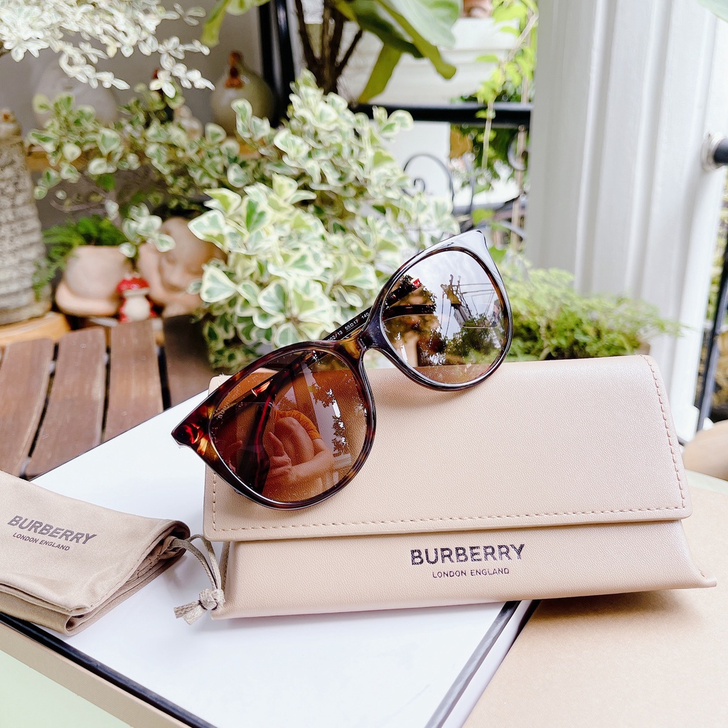 Kính mát Burberry gọng nâu havana mắt nâu trà BE4333 3002/13 ALICE