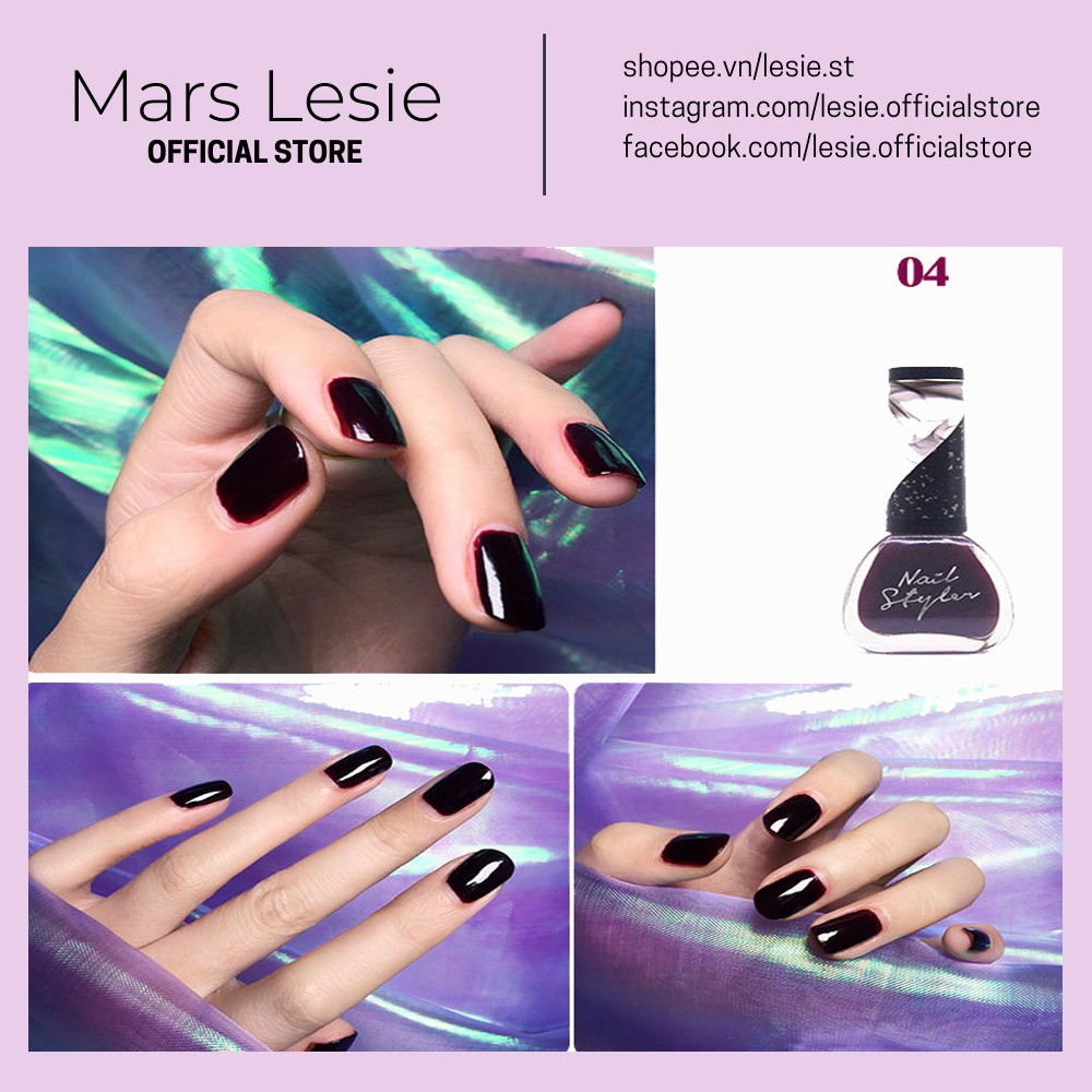 A04 Sơn Móng Tay Nail Styler A04 - Màu tím đỏ rượu vang red wine purple - SHOP STORE