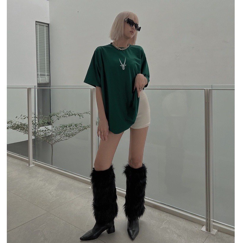 Áo thun unisex tay lỡ PSYCHO GREEN Nam Nữ,Áo phông Unisex nam nữ Cotton oversize form rộng LUNACY