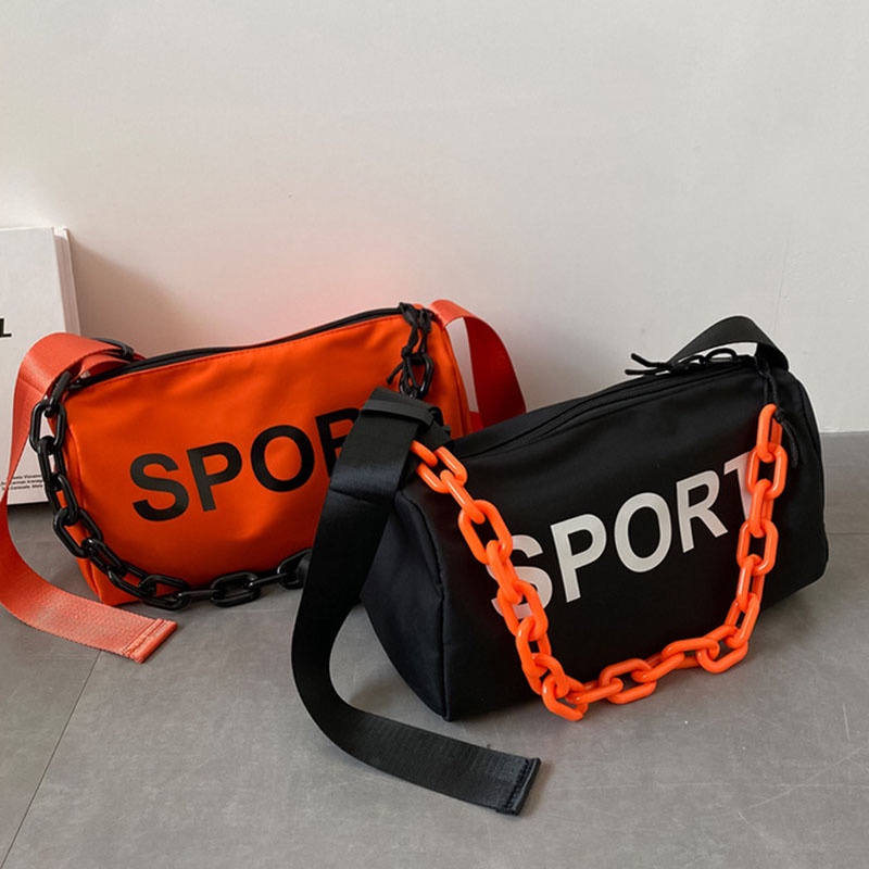 Túi xách IELGY đeo vai phối dây xích thời trang hip hop độc lạ cho nam và nữ